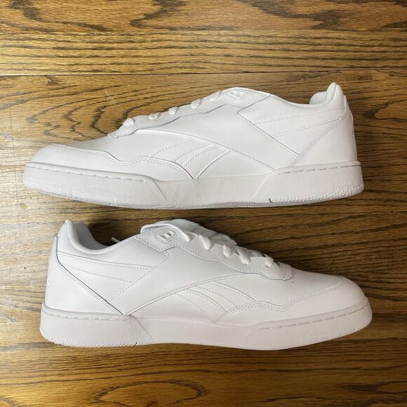 Reebok BB 4000 II Men’s Triple White Athletic Sneaker Shoes Leather Size 13 NEW
